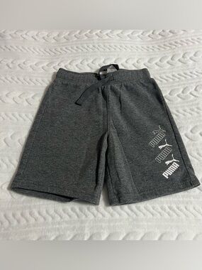 💗 PUMA - Kids'‎ Gray Logo Athletic Shorts